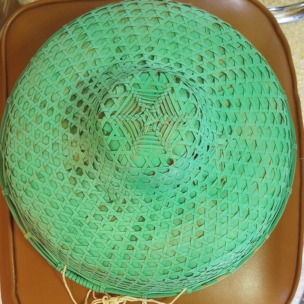 Vintage Chinese Green Woven Hat